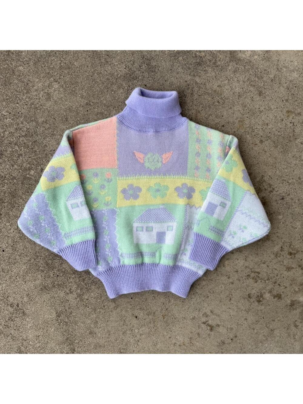 Vintage Cottagecore Turtleneck Sweater